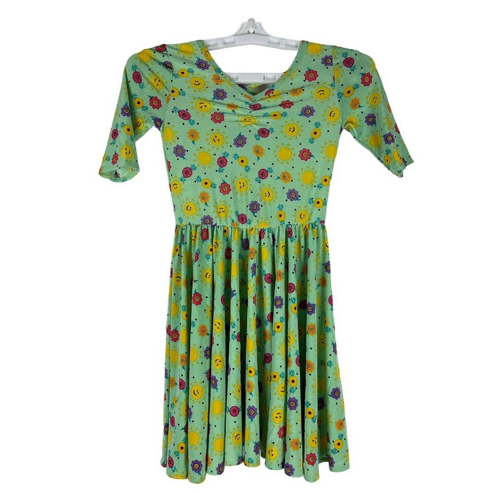 DotDot Smile Girls Smiling Sun & Flowers Dress  Size 7  Soft & Comfortable